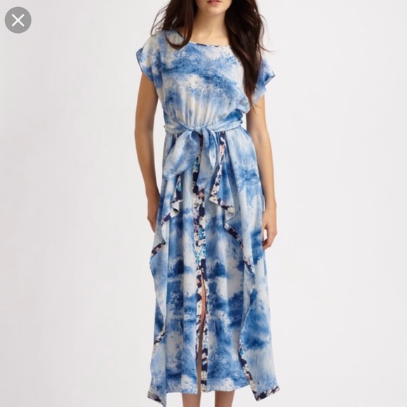 Rebecca Taylor Dresses & Skirts - Rebecca Taylor shibori midi tie waist dress